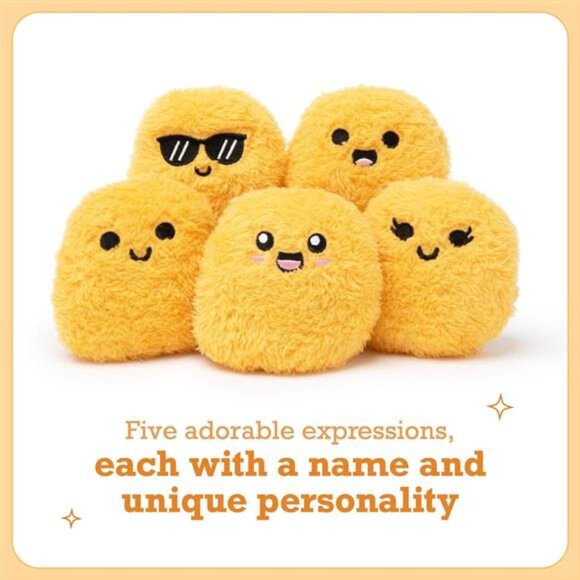 5 Plushies with Basket Emotional Support Chicken Nuggets Cuddly Plush Toys - Picture 5 of 6